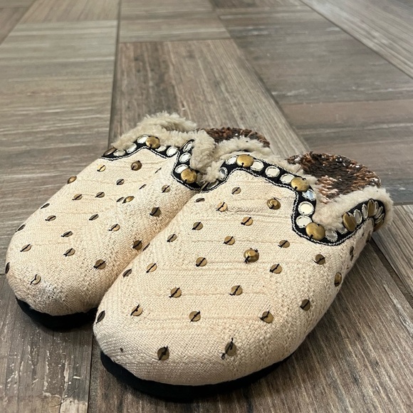 Free People Textile Damon Cozy Mules Size 7.5 - Picture 2 of 9